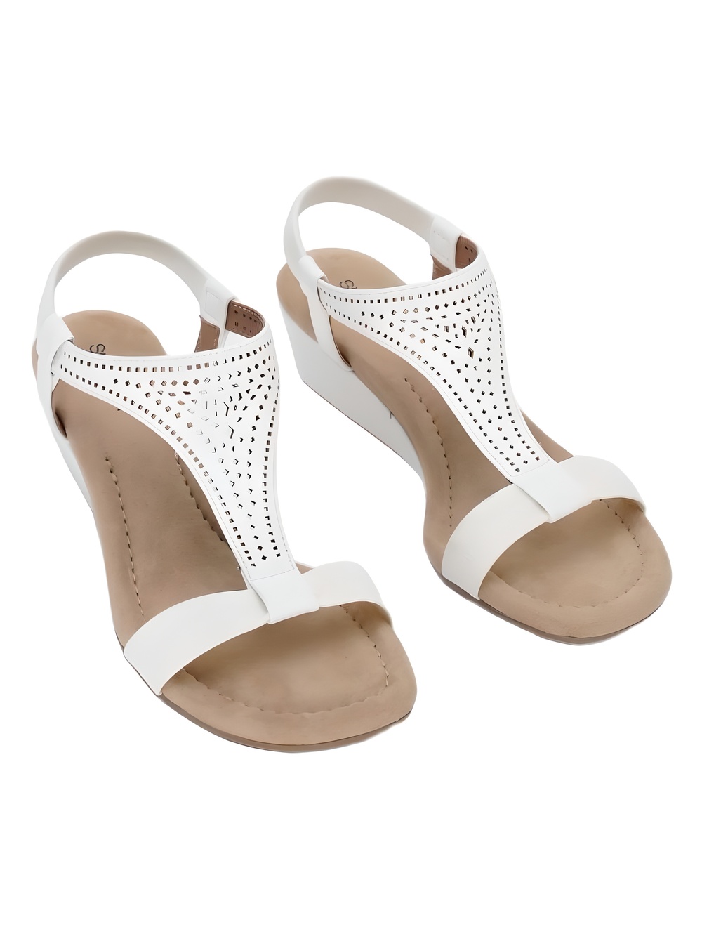 Style & Co Vacanzaa White Perforated Wedge Sandals Size 7M